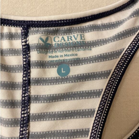 Carve‎ Designs Womens Large Tank Top Swim UPF Striped Racer Back Outdoors - Picture 4 of 8